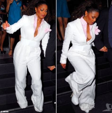 braless janet jackson suffers yet another wardrobe malfunction by almost spilling out of top