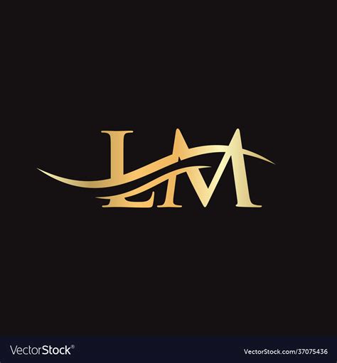 Initial Linked Letter Lm Logo Design Modern Vector Image