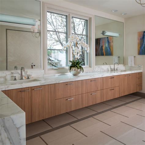 Contemporary Bathroom Features Sleek Double Vanity Hgtv