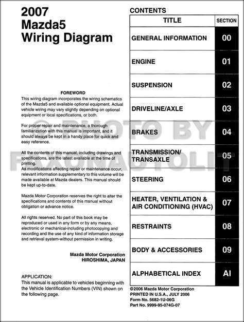 An example would be the letters ob. 2007 Mazda 5 Wiring Diagram Manual Original