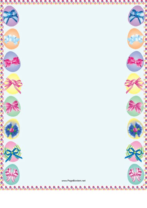 This list includes easter printable packs, easter learning activities, easter math worksheets, easter games, easter fine motor activities, easter crafts, easter coloring pages, and much more. Fillable Easter Eggs With Ribbons Page Border Template printable pdf download