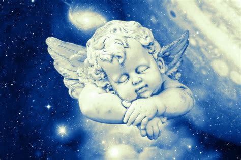 Sleeping Cherub Guardian Space Nebula Cherub Angel Peaceful Hd Wallpaper Peakpx