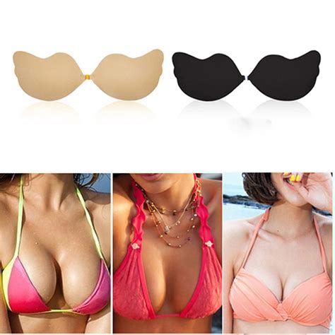 Sexy Push Up Bra Brassiere Self Adhesive Silicone Bra Invisible Bust Front Closure Strapless
