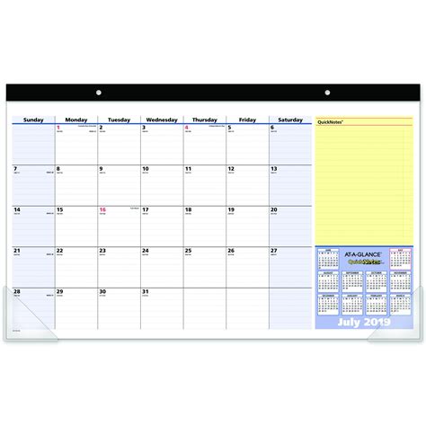 At A Glance Quicknotes Compact Academic Monthly Desk Pad Calendars