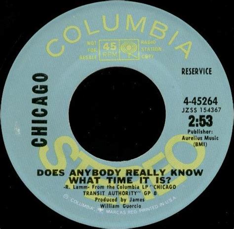Does Anybody Really Know What Time It Is By Chicago Single Columbia