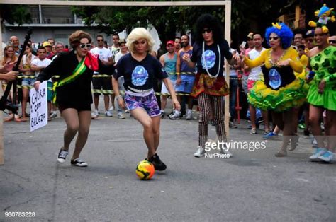 Drag Queens Play Open Air Football Photos And Premium High Res Pictures