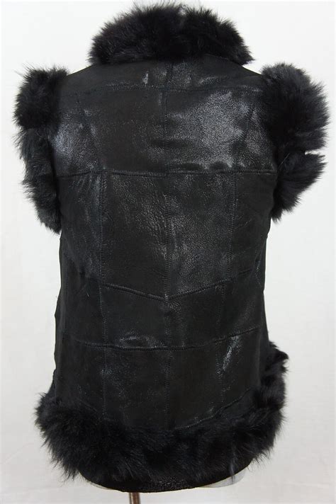 Short Women 100 Shearling Leather Sheepskin Long Haired Toscana Fur Vest Jacket Ebay
