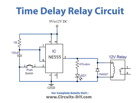 Time Delay Relay Using 555 Timer IC