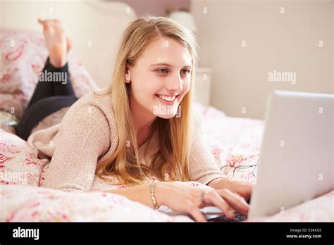 Teenage Girl And Computer Bedroom Hi Res Stock Photography And Images