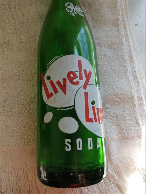 Empty Vintage Lively Limes Green Glass ACL Soda Bottle Etsy
