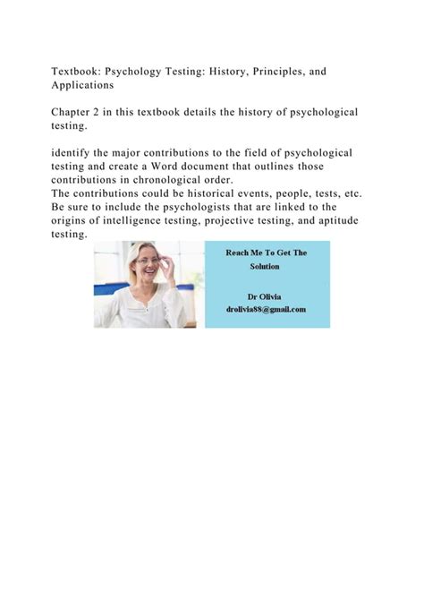 Textbook Psychology Testing History Principles And Applicationsdocx