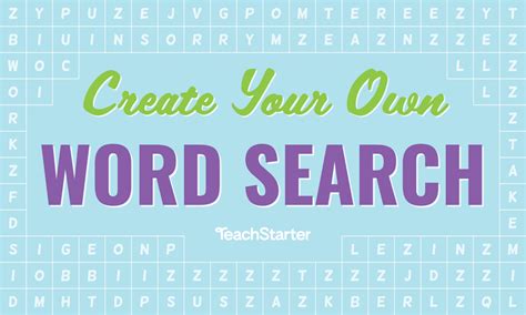 Classroom Word Search Maker Teach Starter