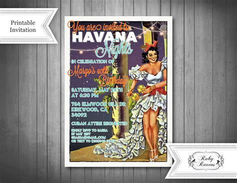 Havana Nights Invitation Salsa Night Invitation Havana Etsy
