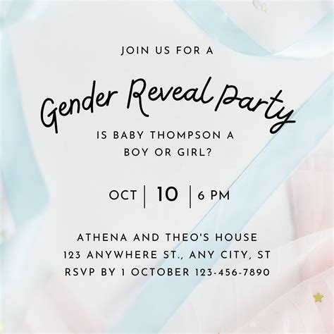 invitation wording for gender reveal party