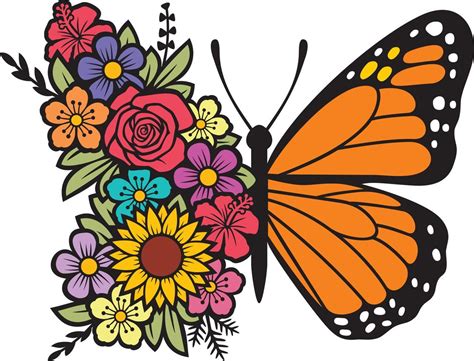 Floral Butterfly Color 3600305 Vector Art At Vecteezy