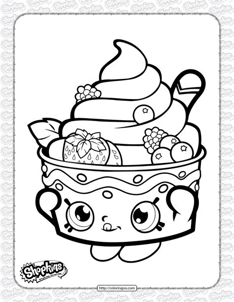 Shopkins Yo Chi Coloring Page Clowncoloringpages