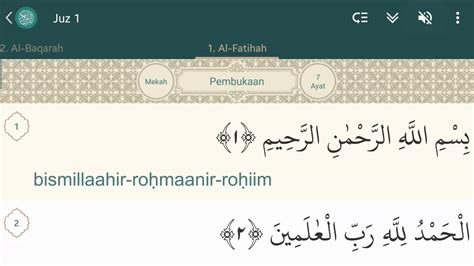 Surah Al Fatihah Arab Latin Youtube