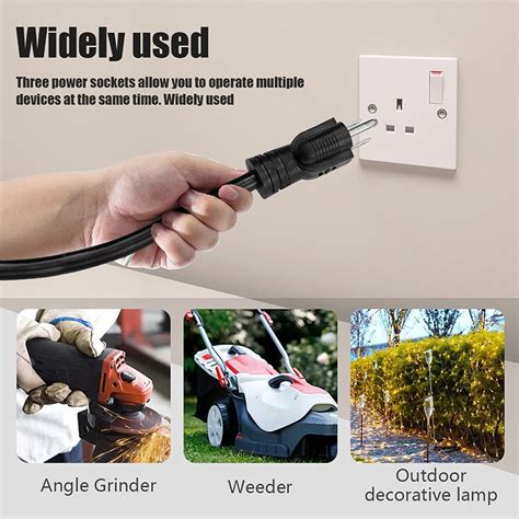 Buy 6 Ft 12 3 Outdoor Extension Cord Heavy Duty 3 Outlet SJTW Indoor