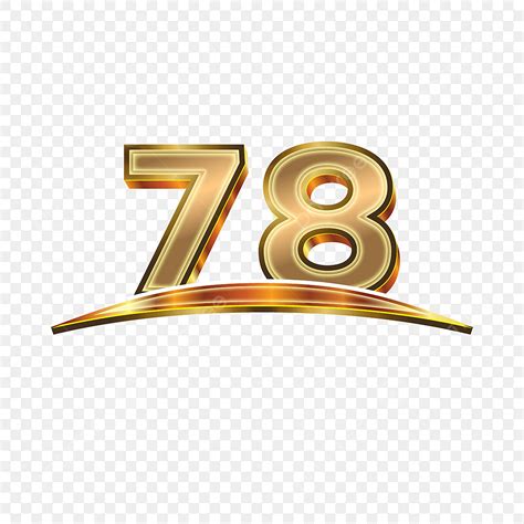 3d Golden Number Vector Art Png 3d Golden Numbers 78 With Swoosh On