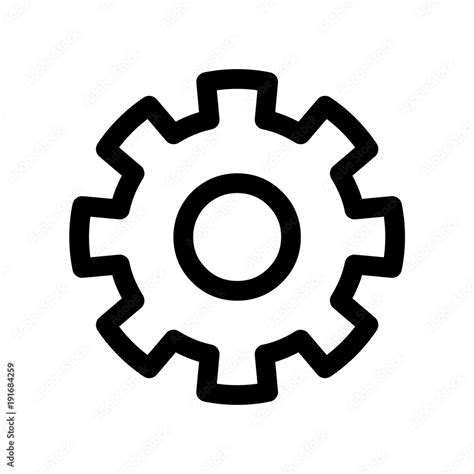 Cog Wheel Icon Symbol Of Settings Or Gear Outline Modern Design