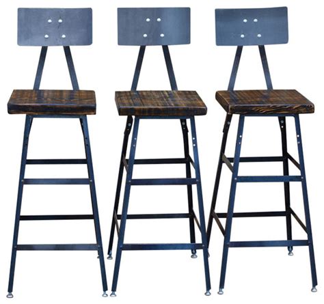 Our wide selection of modern, rustic and contemporary coffee tables is just what you need to wake up your living area. Set of 3 Urban Bar Stools With Backs, Reclaimed Barn Wood ...