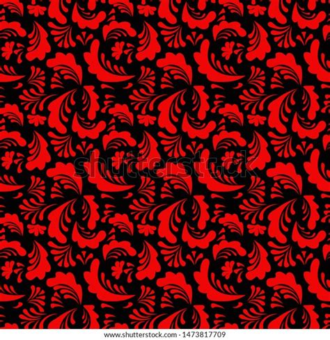 Floral Seamless Pattern Fabric Red Patterns Stock Vector Royalty Free