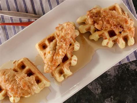 If you're looking for the secret to tender fried chicken, marinate the chicken in spiced buttermilk before you fry it. Buttermilk Waffles with Buttermilk Fried Chicken Tenders Recipe | Bobby Flay | Food Network