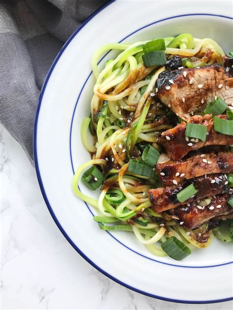 Remove zucchini mixture with a slotted spoon and keep warm. Chinese Pork and Zucchini Noodles with Bok Choy (With ...