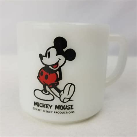 Vintage Federal Glass Mickey Mouse Mug Cup Milk Glass Walt Disney