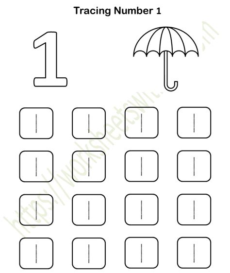 Number One Writing Counting And Recognition Printable Worksheets
