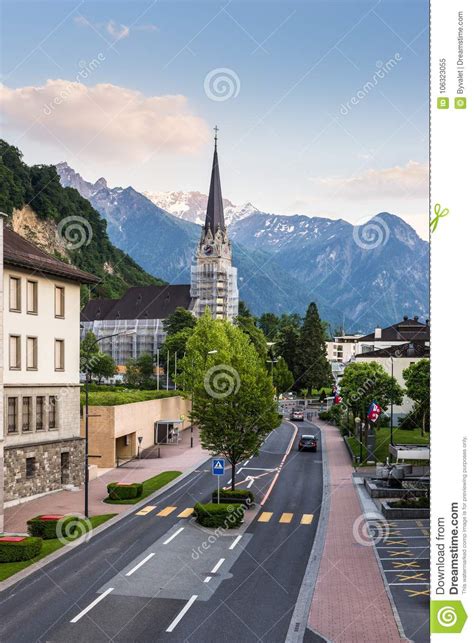 City View in Vaduz, Liechtenstein Editorial Image - Image of street ...