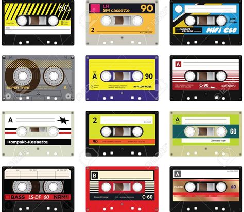 Retro Plastic Audio Cassette Music Cassette Cassette Tape Isolated On White Background