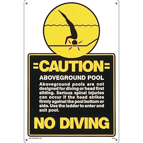 Poolmaster Residential Or Commercial Swimming Pool Signs Above Ground