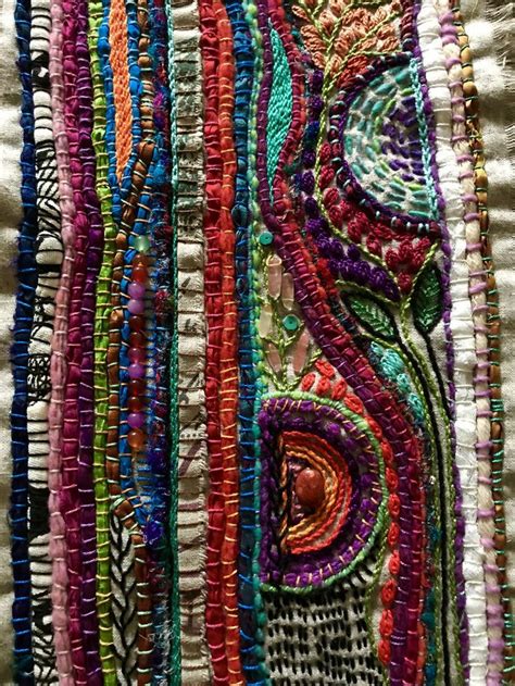 Mixed Media Embroidered Panel By Claudia Moodyjones Fiber Art Quilts