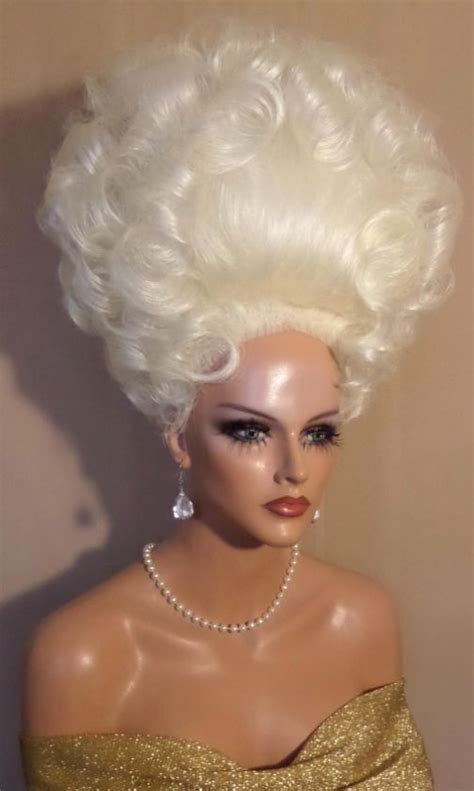 Drag Queen Wig Big Tall Up Do In White Blonde All Hair Up Ebay