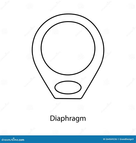 Cervical Diaphragm Color Line Icon Uterus And Contraceptive Method