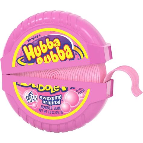 Hubba Bubba Tape Original 2oz6ft Gum Flavors Bubble Gum Bubble