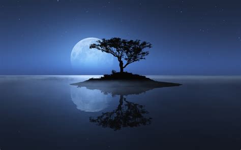 Nature Moon Water Night Sea Wallpaper Coolwallpapersme