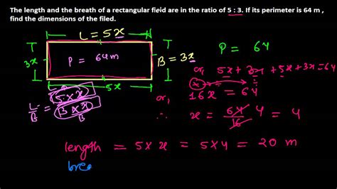 How To Find Length And Breath Of A Rectangle Given In Ratios Perimeter