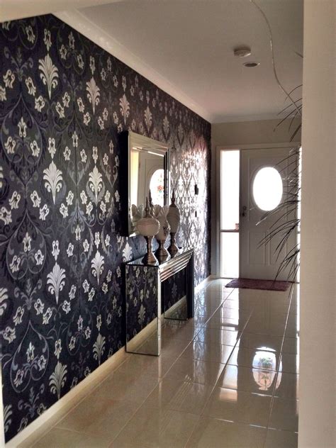 wallpaper | Hallway wallpaper, House design, Entrance hallway