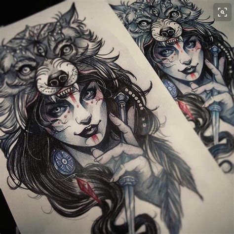 Pin By Monterrio Fitzhugh On Portrait Girl Tattoos Headdress Tattoo