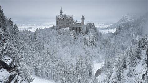 Germany Neuschwanstein Castle During Wintertime Hd Travel Wallpapers