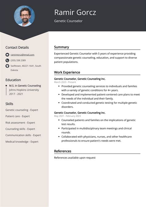Genetic Counselor CV: Sample & Guide (Entry Level & Senior Jobs)