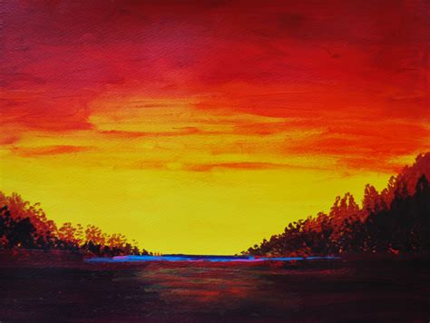 Shirleen Blands Art Studio Tutorial For Beautiful Sunset Landscape