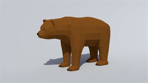 low poly bear free 3d mammal models blenderkit