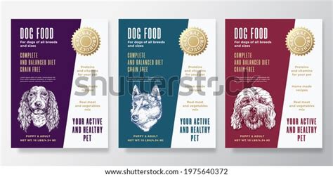 Pet Food Label Templates Set Abstract Stock Vector Royalty Free