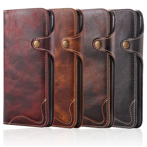 100 Genuine Leather Cowhide Retro Phone Case For Iphone 7 Plus Luxury