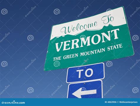 Welcome To Vermont Stock Photo Image Of Freeway State 4863906