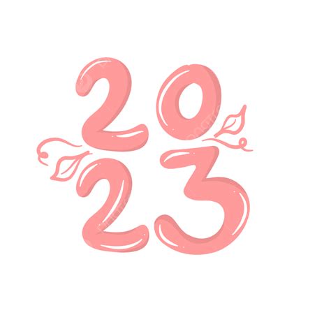 Text 2023 With The Pink Color 2023 Pink New Year Png Transparent