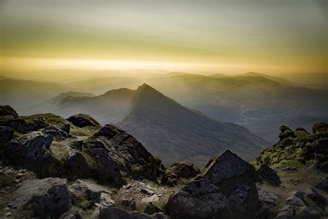 Top Of Mountain In Snowdon Free Stock Photo Public Domain Pictures